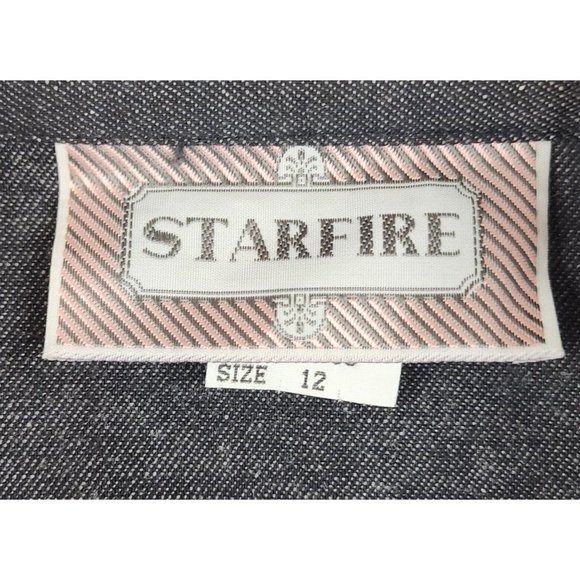 Starfire Jacket Womens 12 Gray Denim Quilted Pearl Accent Retro Vintage USA - Picture 11 of 11